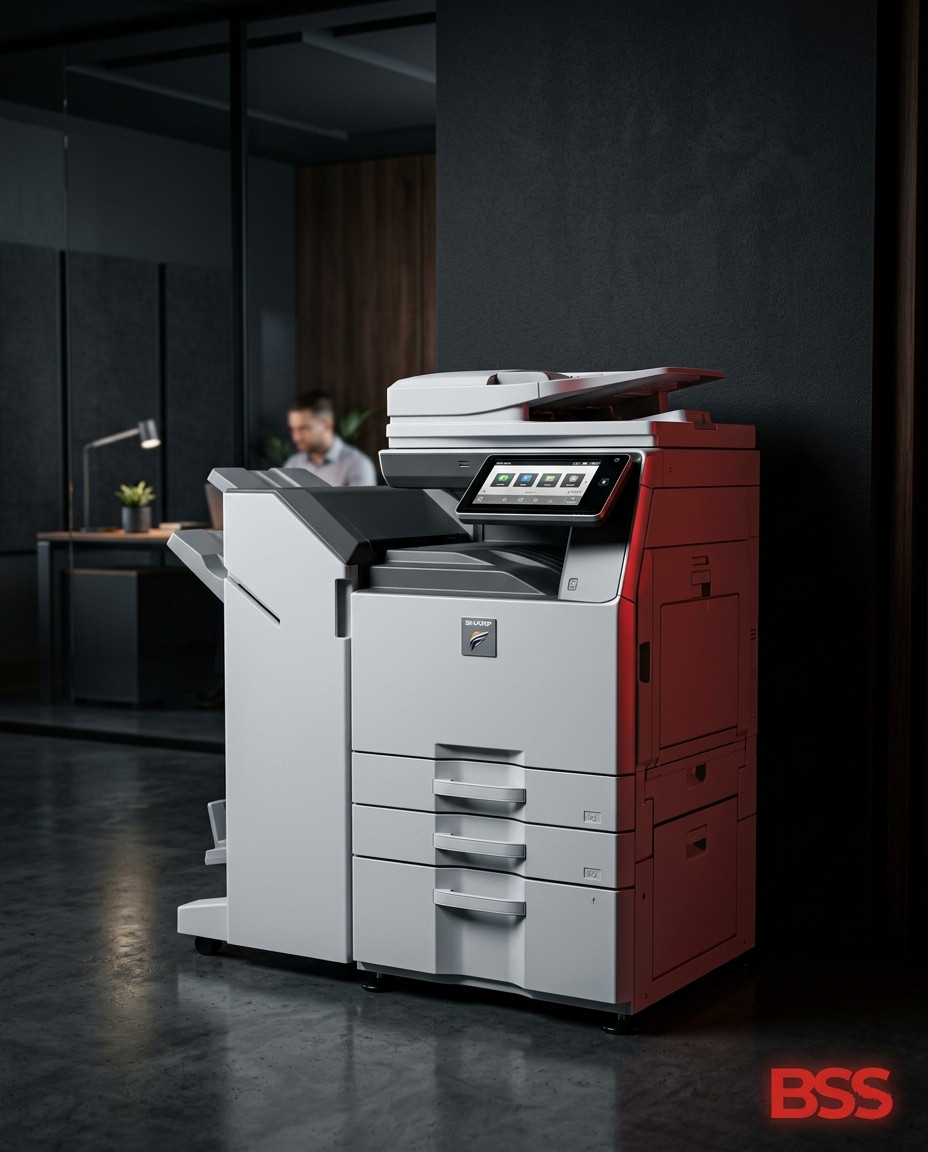 Sharp multifunction copier with BSS branding